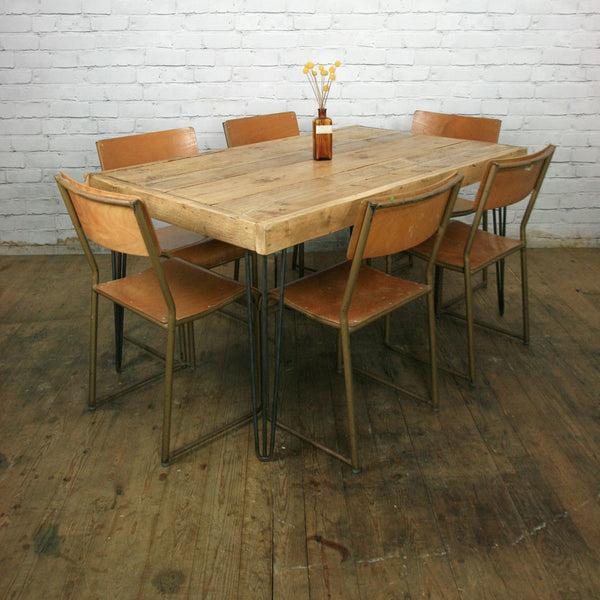 6 Vintage Industrial School Stacking Chairs
