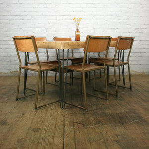6 Vintage Industrial School Stacking Chairs