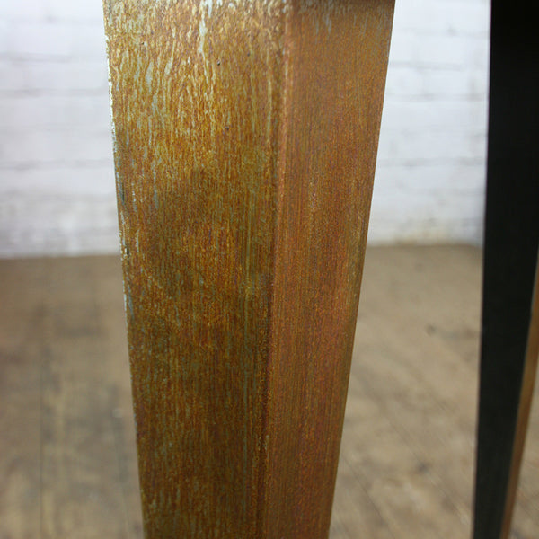 Vintage Industrial Reclaimed Iroko School Desk #2