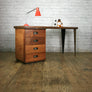 Vintage Industrial Reclaimed Iroko School Desk #2