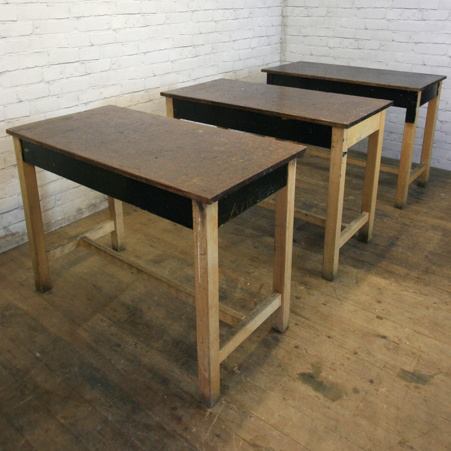 Vintage Industrial School Laboratory Table