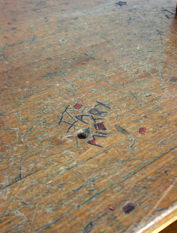 Vintage Industrial Iroko School Laboratory Table