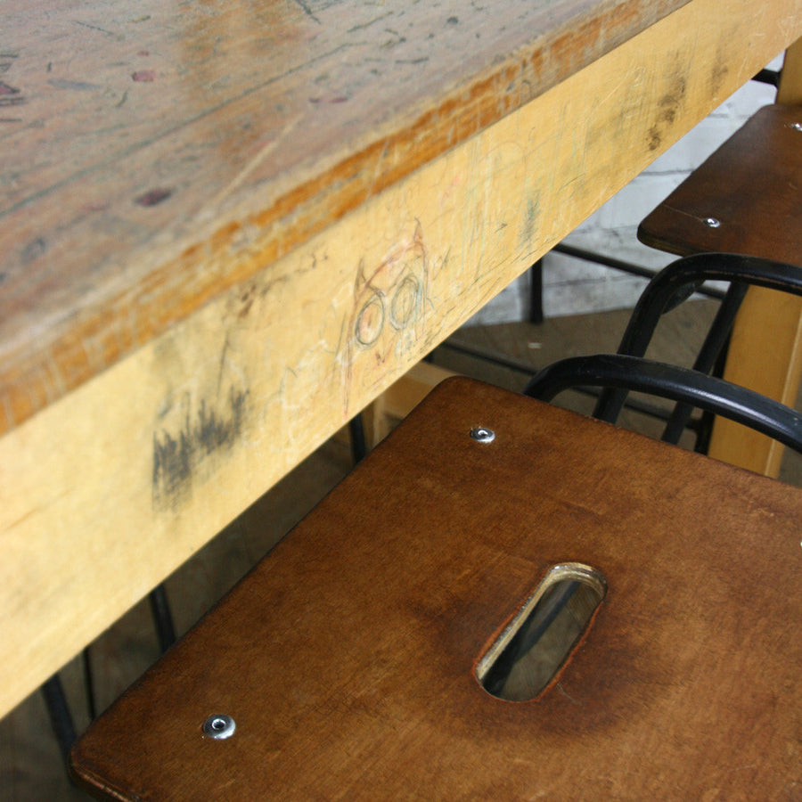 Vintage Industrial Iroko School Laboratory Table
