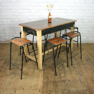Vintage Industrial School Laboratory Table