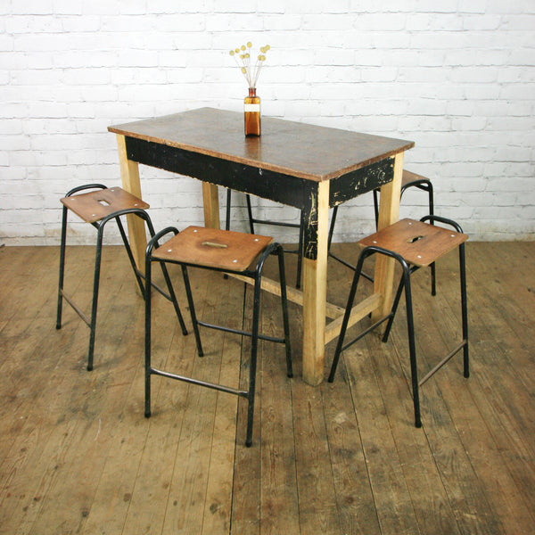 Vintage Industrial School Laboratory Table