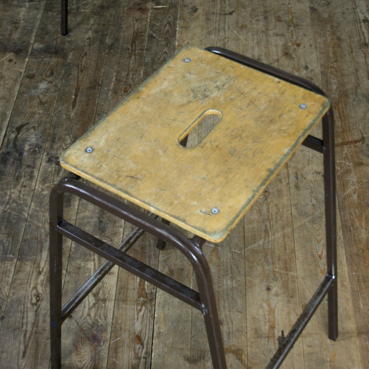 X4 Vintage School Laboratory Stacking Stools (set of four) – Mustard ...