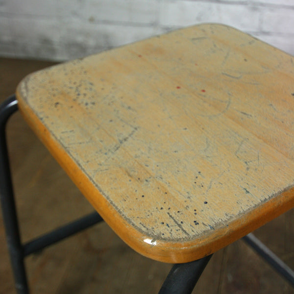 Low Beech Vintage Stacking Stools with grey bases x 1 (18 available)