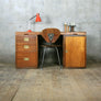 Double Sided Vintage Industrial Teak Partners Desk