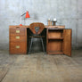Double Sided Vintage Industrial Teak Partners Desk