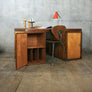 Double Sided Vintage Industrial Teak Partners Desk