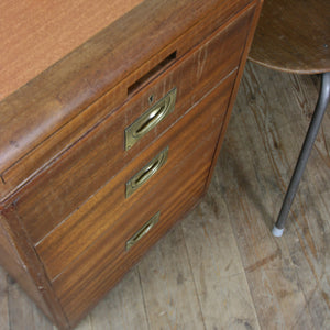 Double Sided Vintage Industrial Teak Partners Desk