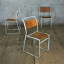 X4 Vintage Industrial School Stacking Chairs