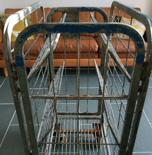 Vintage Industrial Steel Cage Trolley - Shop/Retail Display
