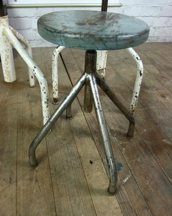 X3 Vintage Industrial Steel Medical Stools