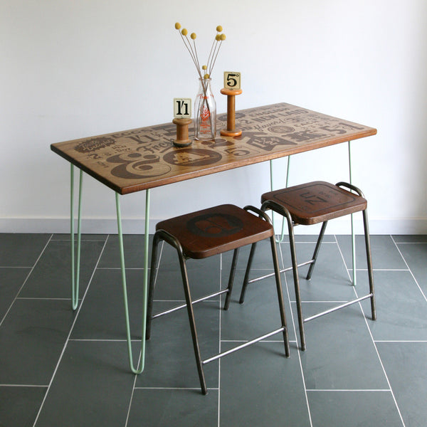 *LIMITED EDITION* The Hairpin 'Taste Delight' - Foodie inspired Iroko Desk / Table