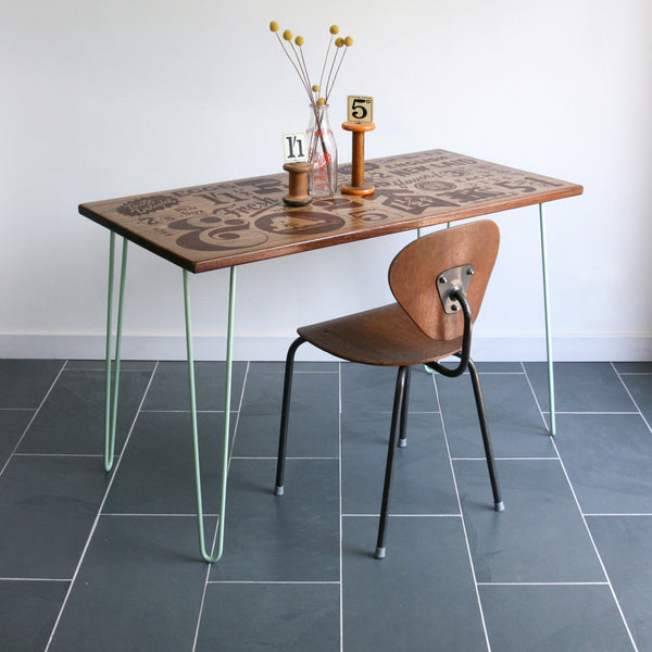 *LIMITED EDITION* The Hairpin 'Taste Delight' - Foodie inspired Iroko Desk / Table