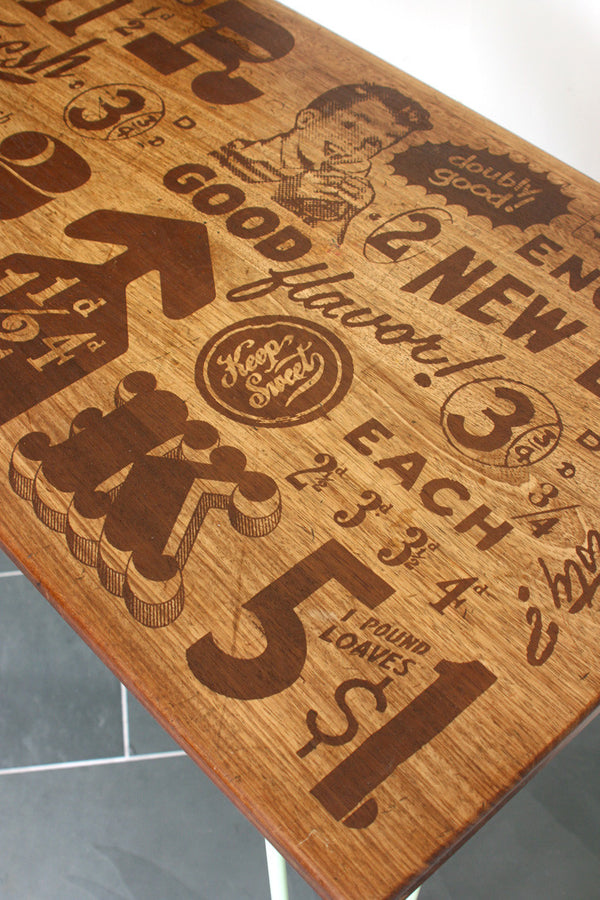 *LIMITED EDITION* The Hairpin 'Taste Delight' - Foodie inspired Iroko Desk / Table