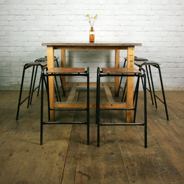 Large Vintage Iroko School Art Laboratory Table x 1 (6 available)