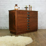 Vintage Industrial Iroko School Plan Chest