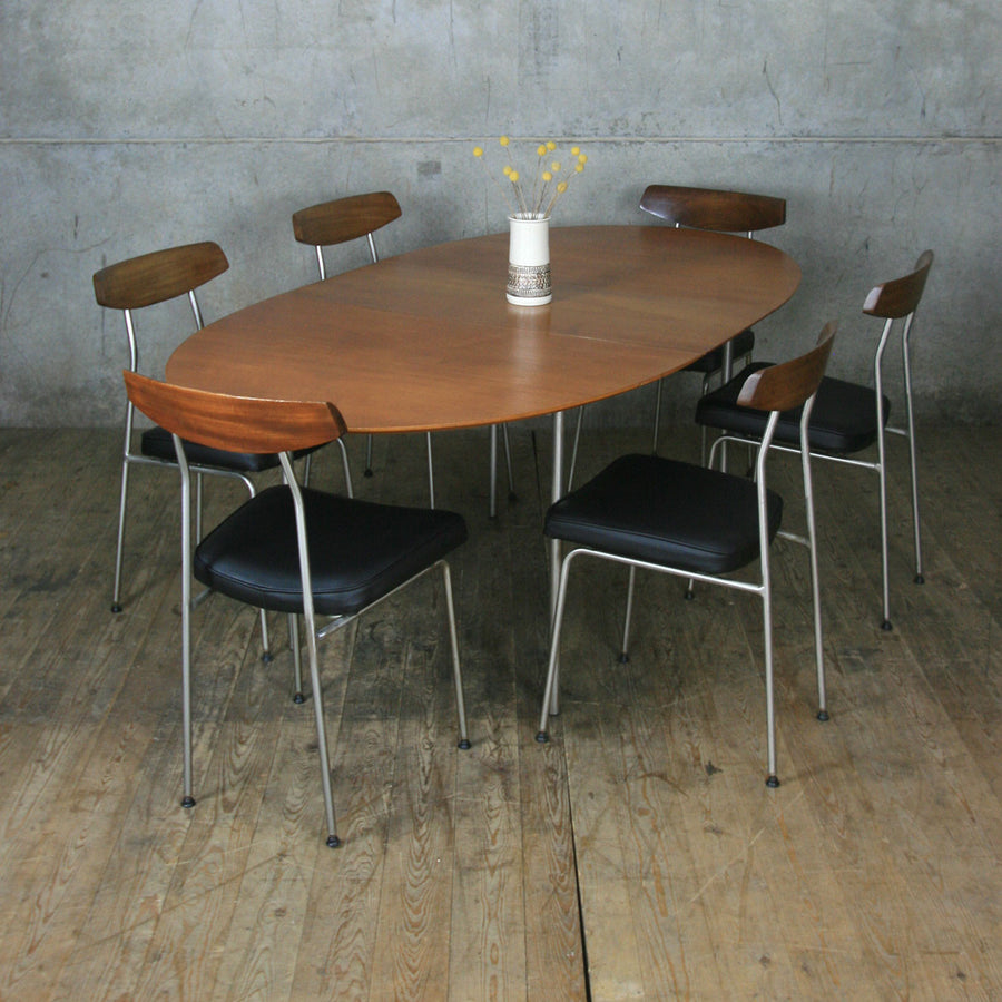 Mid Century Stag 'S' Range Table & 6 Chairs