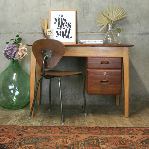 Mid Century Kandya School Teachers Desk #2103c2