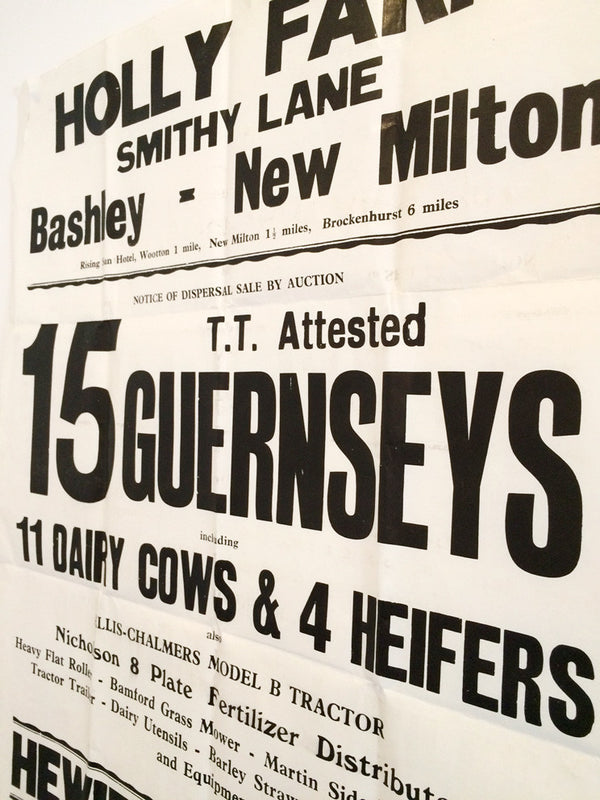 Vintage Letterpress Typographic Farm Auction Poster