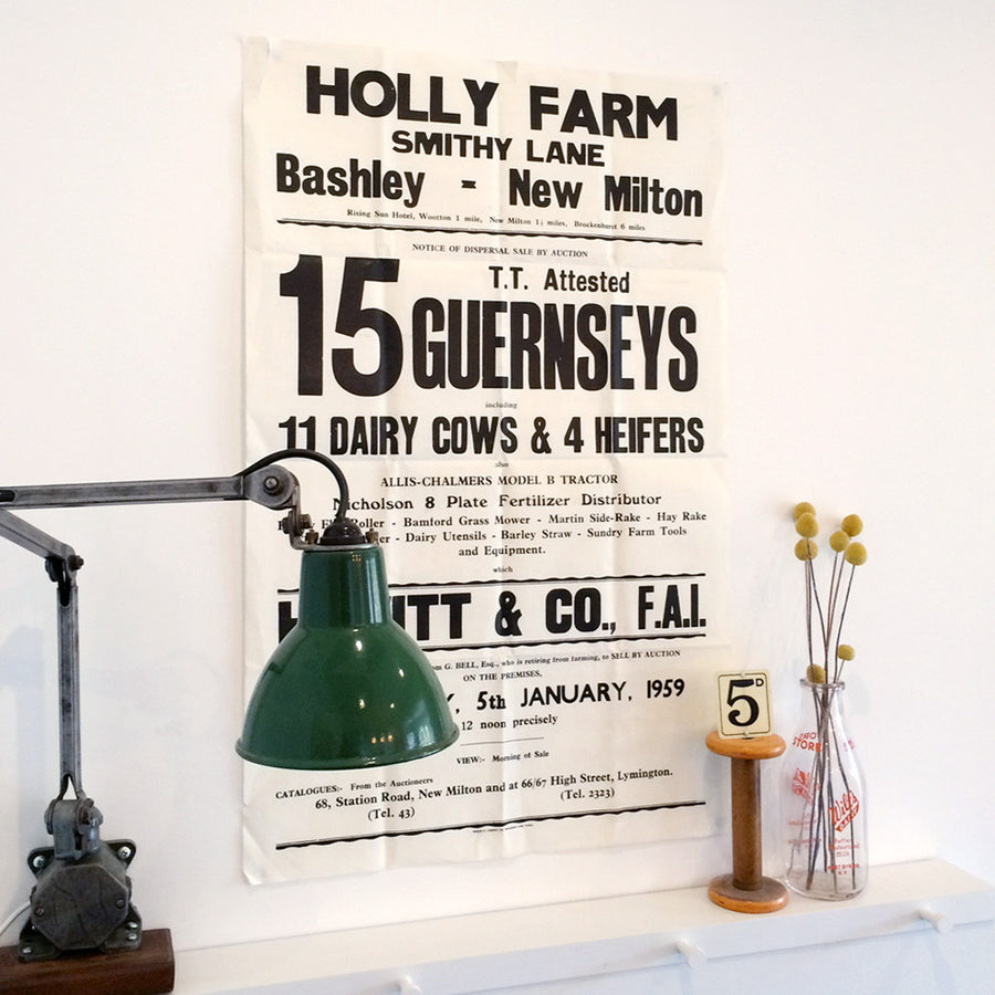 Vintage Letterpress Typographic Farm Auction Poster