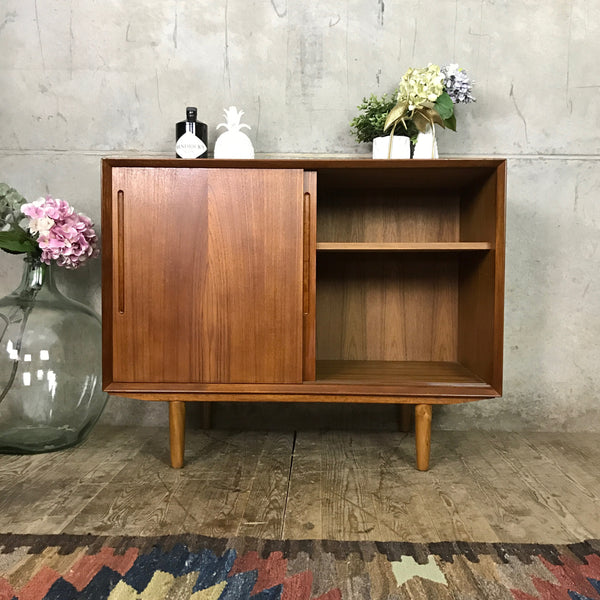 Mid Century Danish Teak Media Cabinet Sideboard
