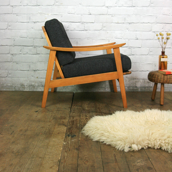 Vintage Mid Century Beech Armchair (1 of 2)