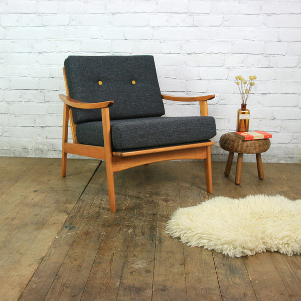 Vintage Mid Century Beech Armchair (1 of 2)