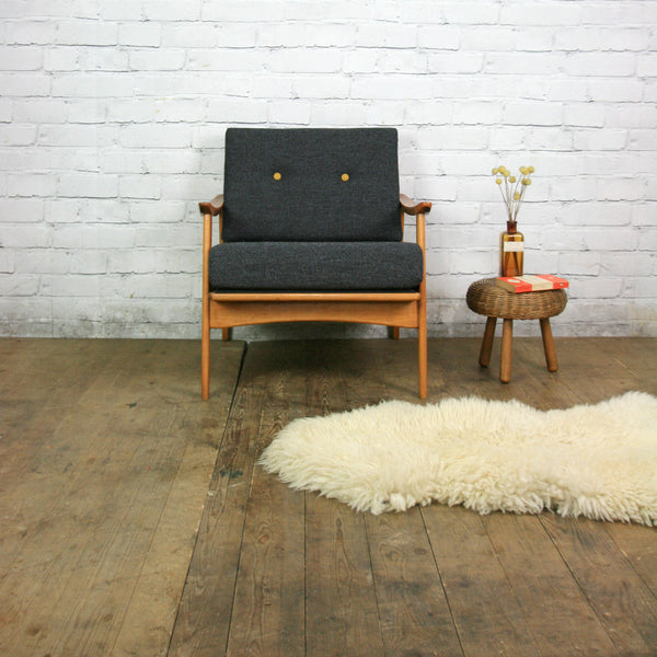 Vintage Mid Century Beech Armchair (1 of 2)