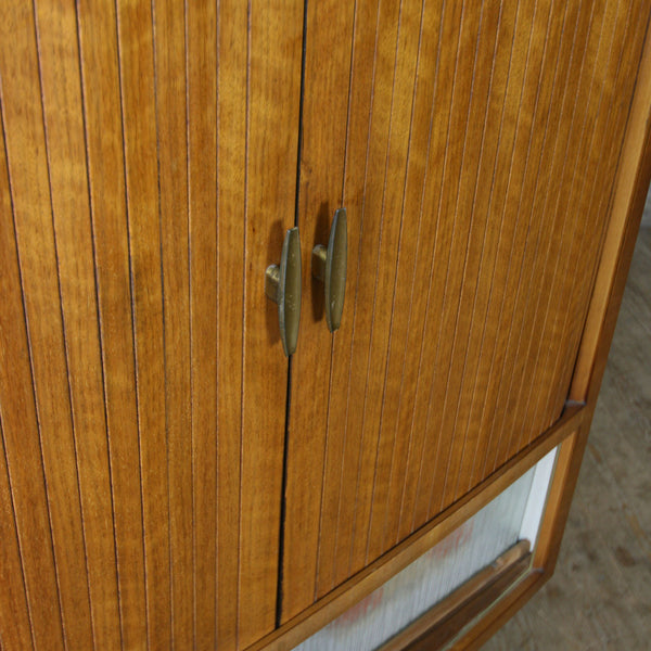 *NEW* Mid Century Vintage Walnut Vinyl/Drinks Tambour Cabinet