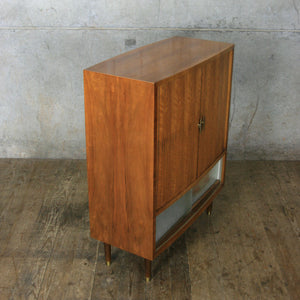 *NEW* Mid Century Vintage Walnut Vinyl/Drinks Tambour Cabinet