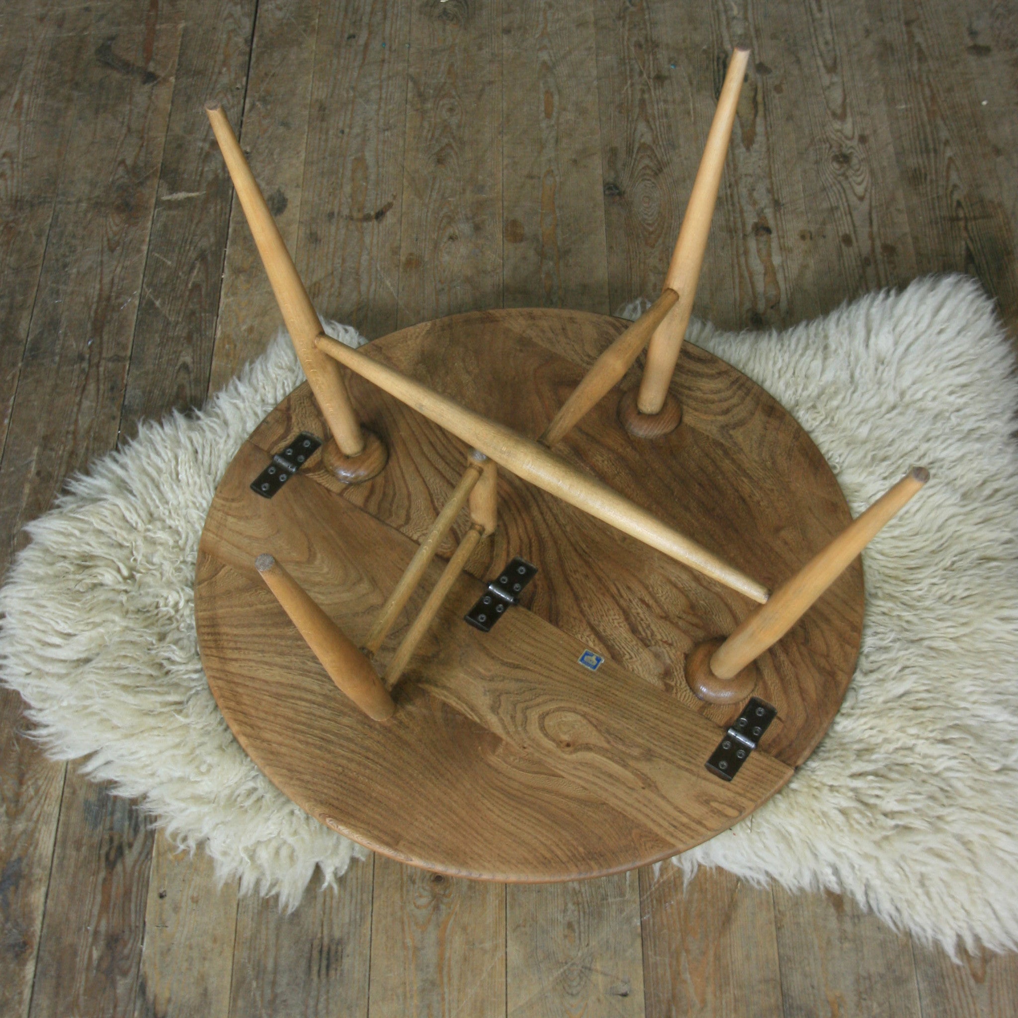 Ercol Mid Century Drop Leaf Coffee Table Mustard Vintage