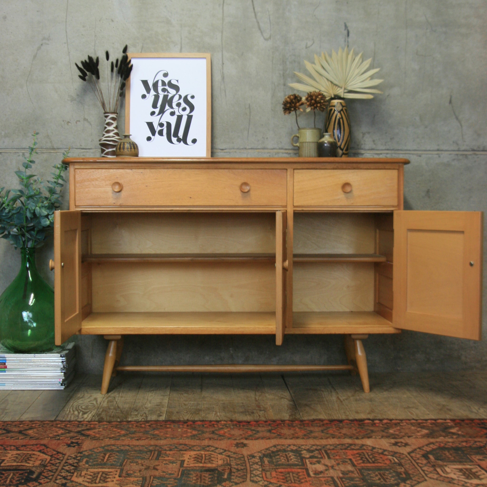 Ercol Mid Century Sideboard Model 351 – 0607m – Mustard Vintage
