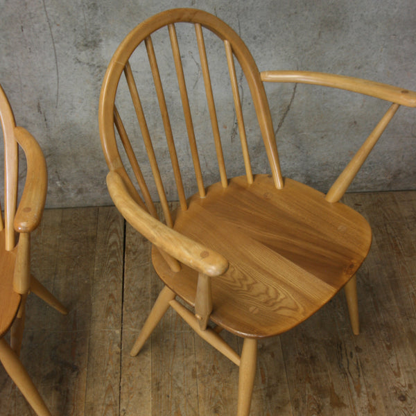 Pair of Ercol Windsor Carver Chairs #2103j