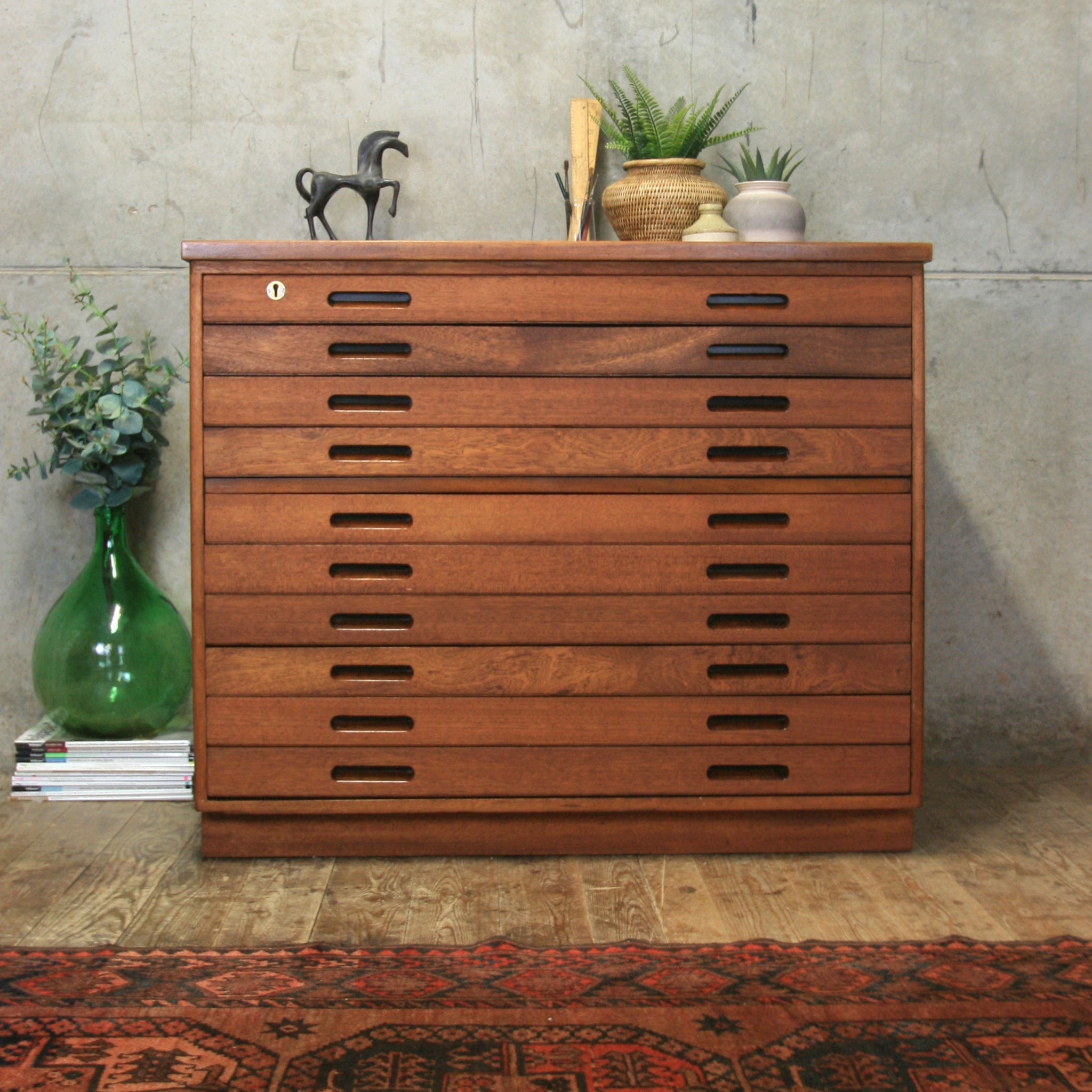 Mid Century Architects Plan Chest - 0402h – Mustard Vintage