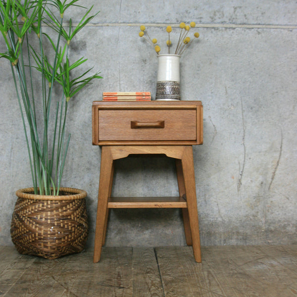 Mid Century G-Plan Oak Bedside / Side Table