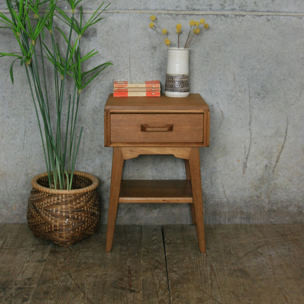 Mid Century G-Plan Oak Bedside / Side Table