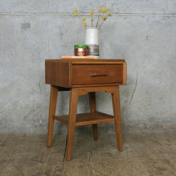Mid Century G-Plan Oak Bedside / Side Table