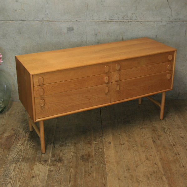 Mid Century Meredew Oak Chest of Drawers / Sideboard