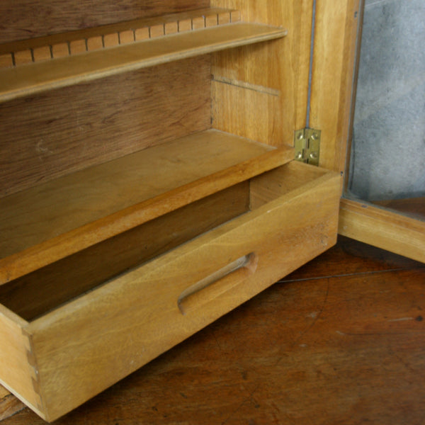 Small Vintage Oak Curiosities / Display / School Cabinet
