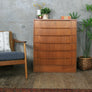 Danish Mid Century Teak Tallboy Chest of Drawers