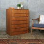 Danish Mid Century Teak Tallboy Chest of Drawers