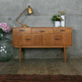 Petite Vintage Teak Lowline Chest of Drawers / Sideboard