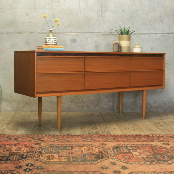 Mid Century Teak Lowline Chest of Drawers