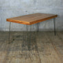 Reclaimed Teak School Table with Hairpin Legs