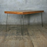 Reclaimed Teak School Table with Hairpin Legs