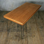 Reclaimed Teak School Table with Hairpin Legs