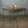 Reclaimed Teak School Table with Hairpin Legs
